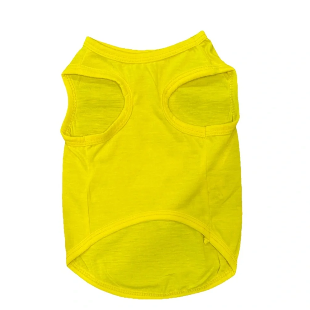 Dog T-Shirt with Graphic Yellow Size Medium